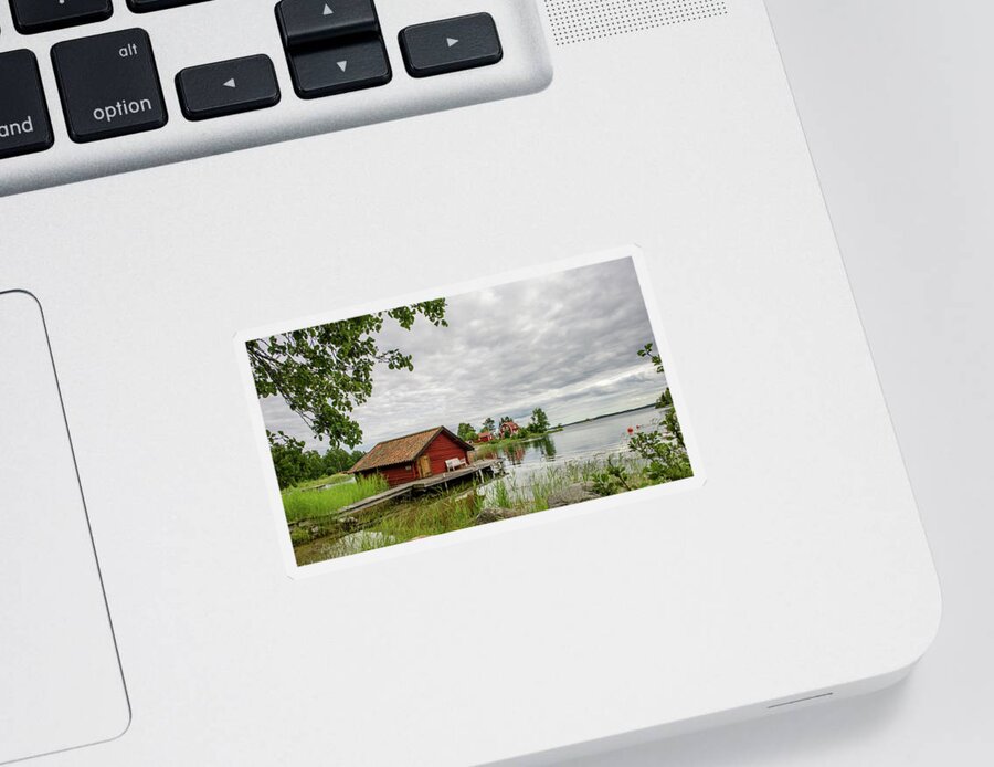 The Old Boat-house Sticker featuring the photograph The old boat-house by Torbjorn Swenelius