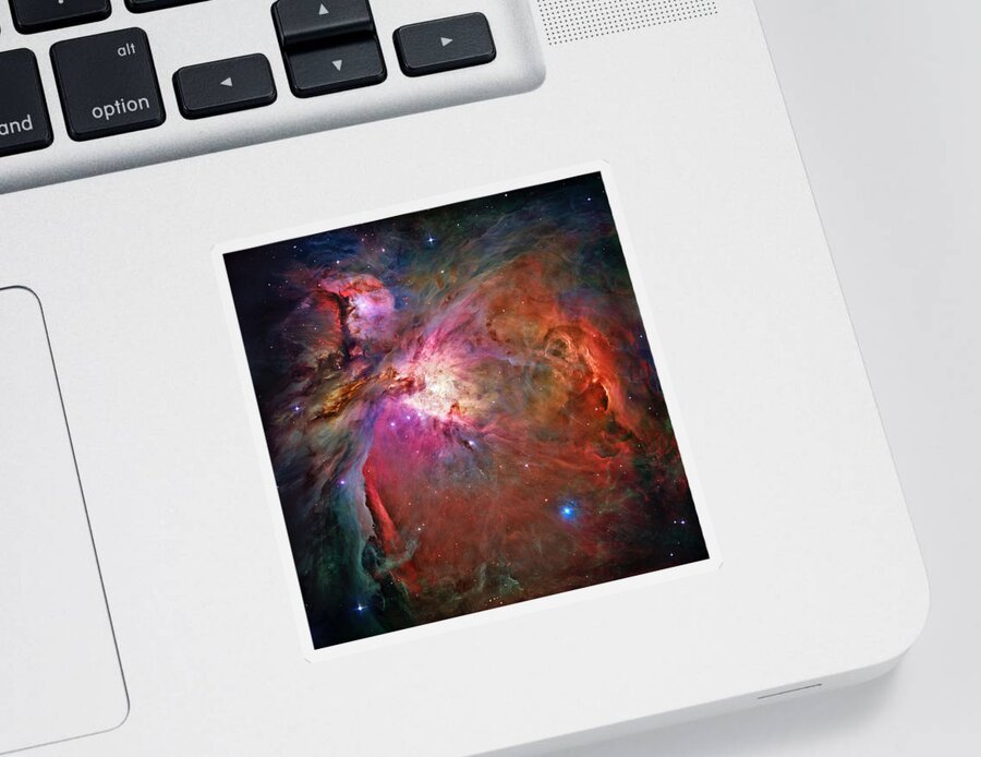 Universe Sticker featuring the photograph The Orion Nebula in detail by Steve Kearns