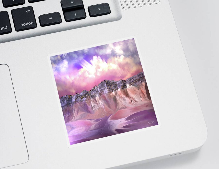 Digital Art Sticker featuring the digital art The Painted Sand Rocks by Artful Oasis