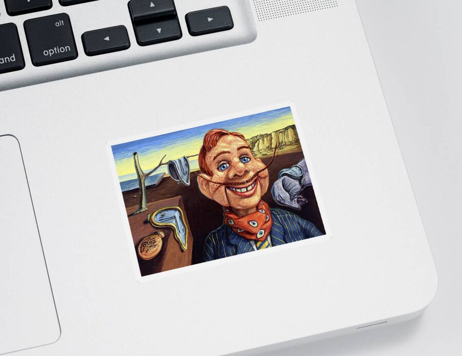 Howdy Doody Sticker featuring the painting The Persistence of Doody by James W Johnson