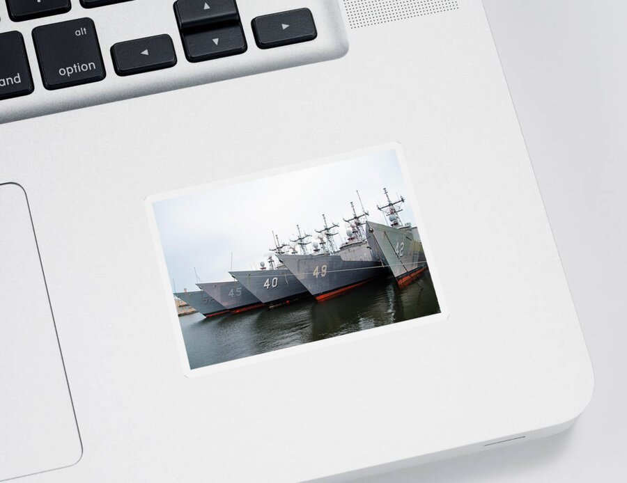 The Sticker featuring the photograph The Philadelphia Navy Yard by Bill Cannon