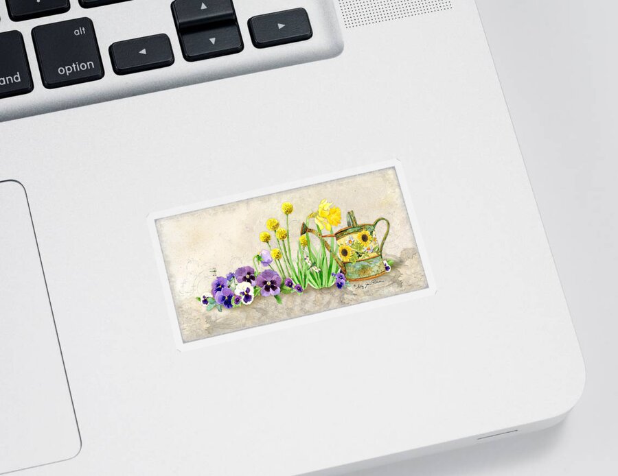 Pansy Sticker featuring the painting The Promise of Spring - Pansy by Audrey Jeanne Roberts