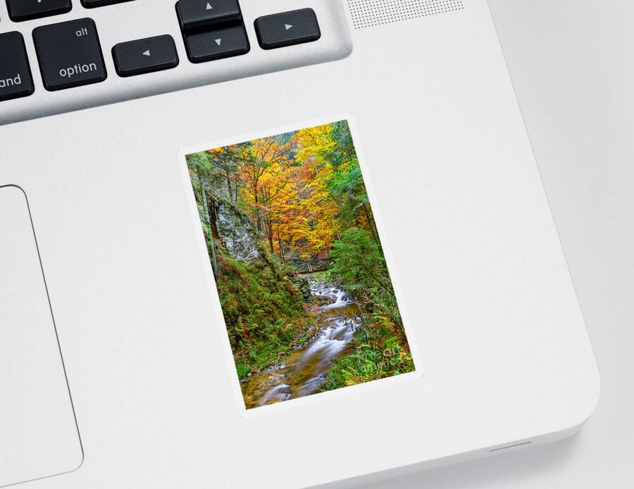Ravenna-gorge Sticker featuring the photograph Cascades and Waterfalls #7 by Bernd Laeschke