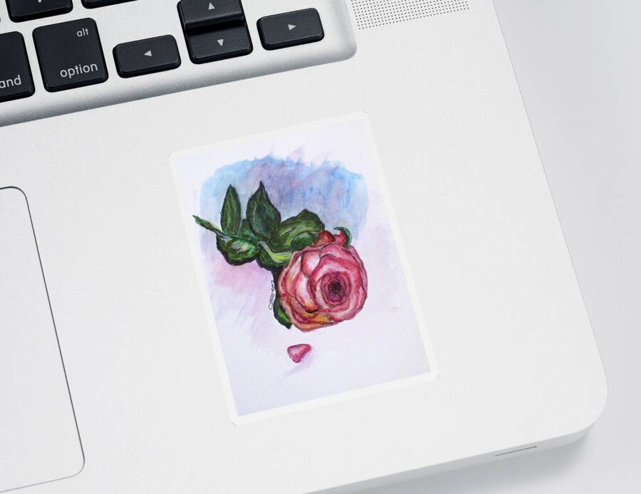 Roses Sticker featuring the painting The Rose by Clyde J Kell