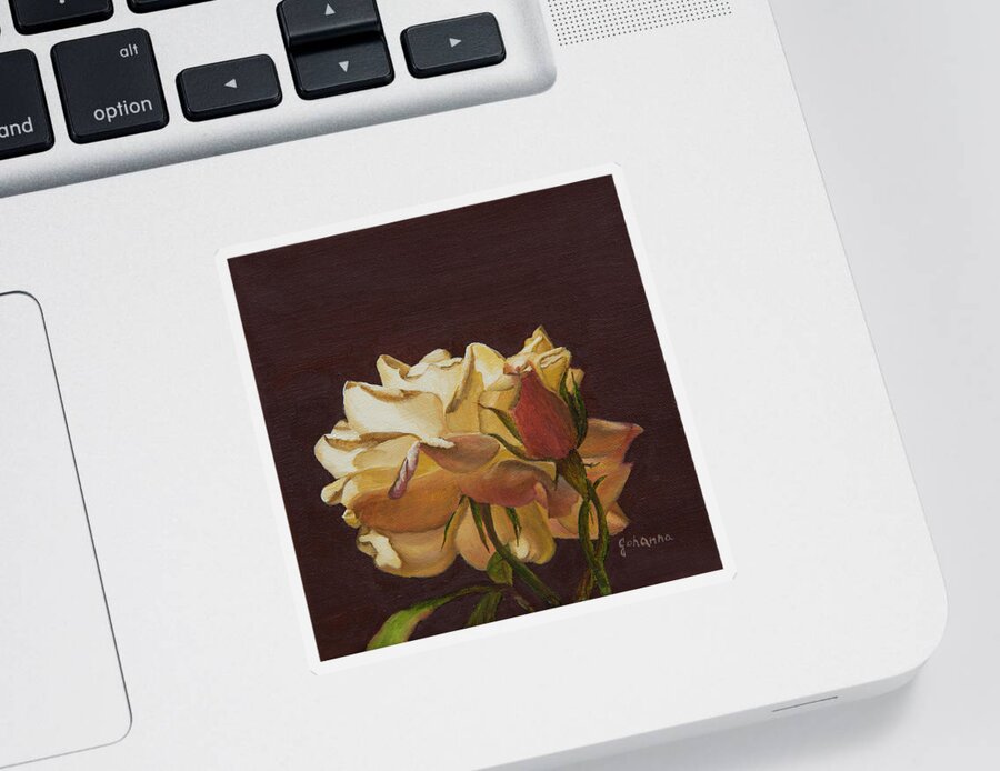 Flowers Sticker featuring the painting The Rose by Johanna Lerwick