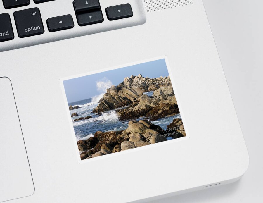Pacific Grove Sticker featuring the photograph The Rugged Shore of Pacific Grove by James B Toy
