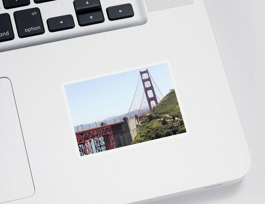 Wingsdomain Sticker featuring the photograph The San Francisco Golden Gate Bridge 5d2932 by Wingsdomain Art and Photography