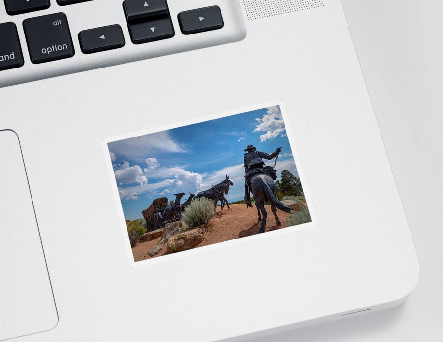 Buckboard Sticker featuring the photograph The Santa Fe Trail by Paul LeSage