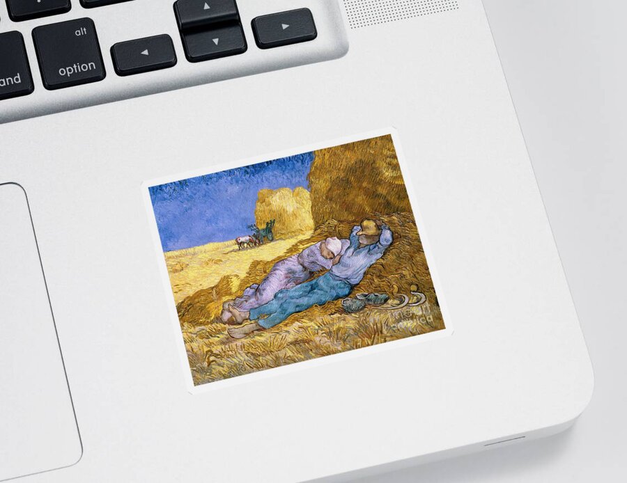 Noon Sticker featuring the painting The Siesta by Vincent Van Gogh