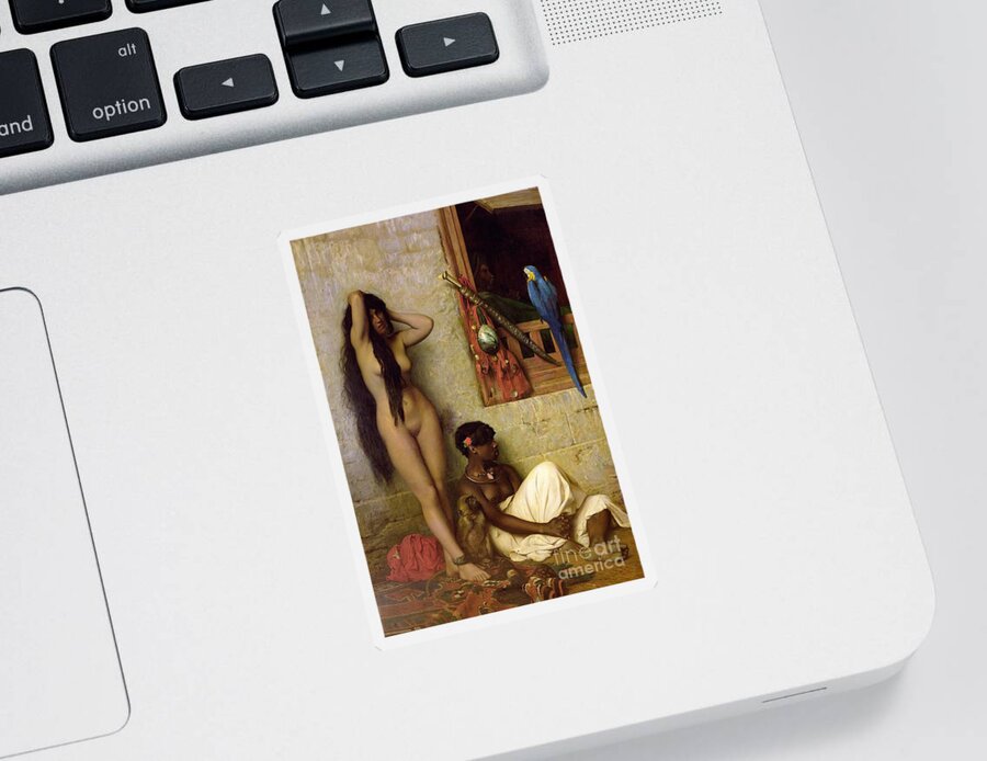 The Sticker featuring the painting The Slave for Sale by Jean Leon Gerome