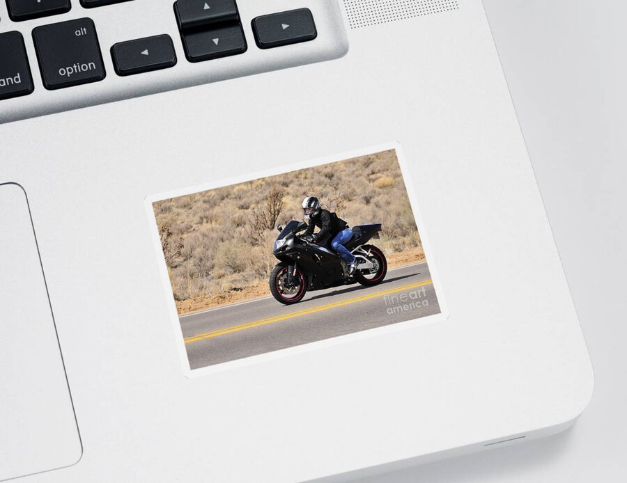 Motorcycle Sticker featuring the photograph The Takeoff by Robert WK Clark