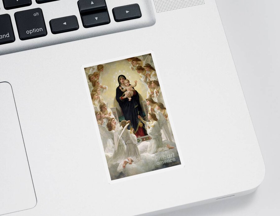 The Sticker featuring the painting The Virgin with Angels by William-Adolphe Bouguereau