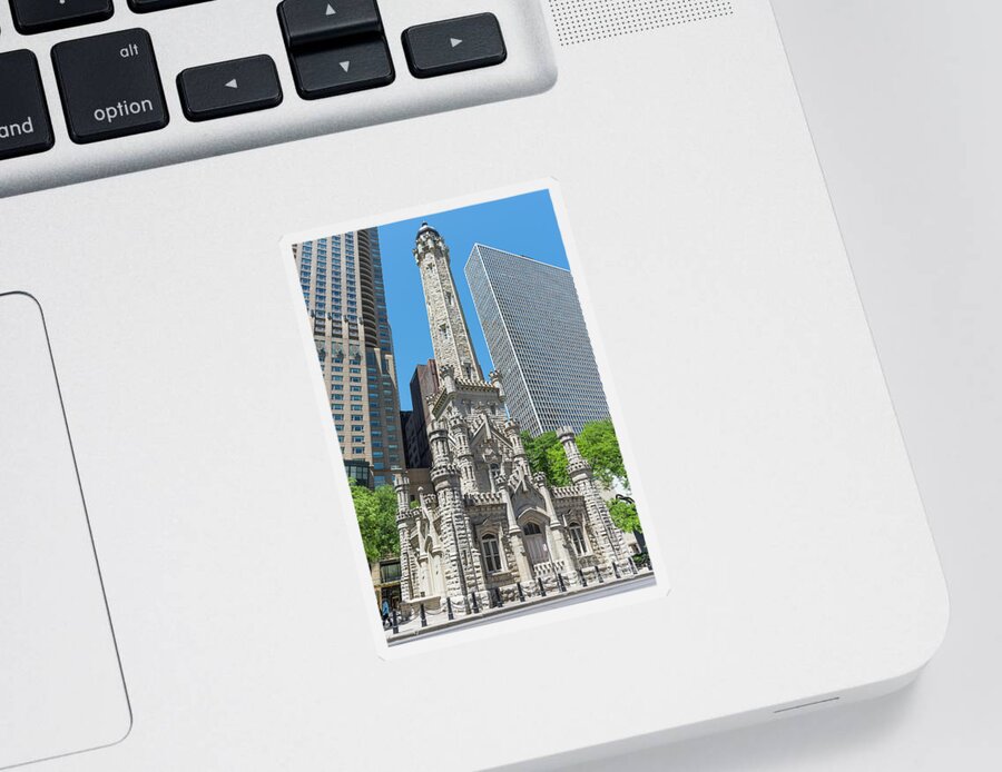 Chicago Sticker featuring the photograph The Water Tower by David Levin