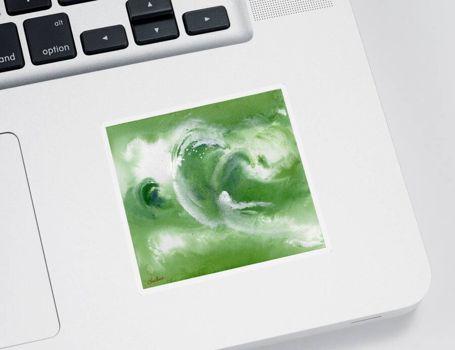 Ocean Wave Sticker featuring the painting The Wave by Charlene Fuhrman-Schulz