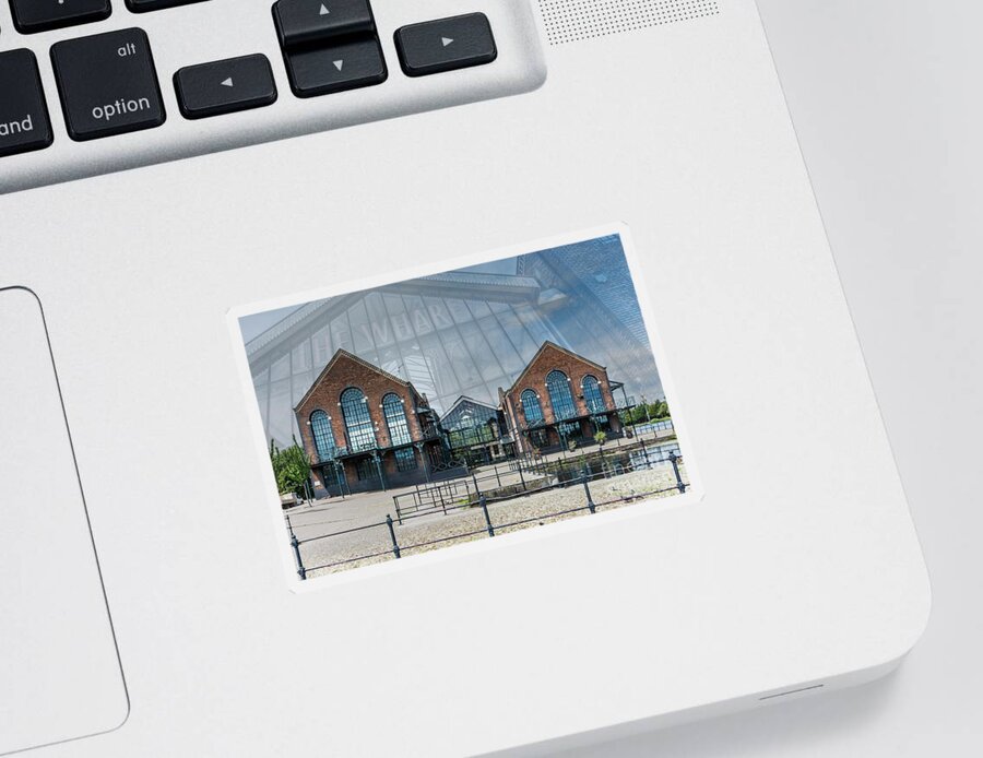 The Wharf Sticker featuring the photograph The Wharf Cardiff Bay by Steve Purnell