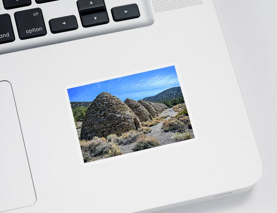 Adventure Sticker featuring the photograph The Wildrose Charcoal Kilns by Charles Dobbs