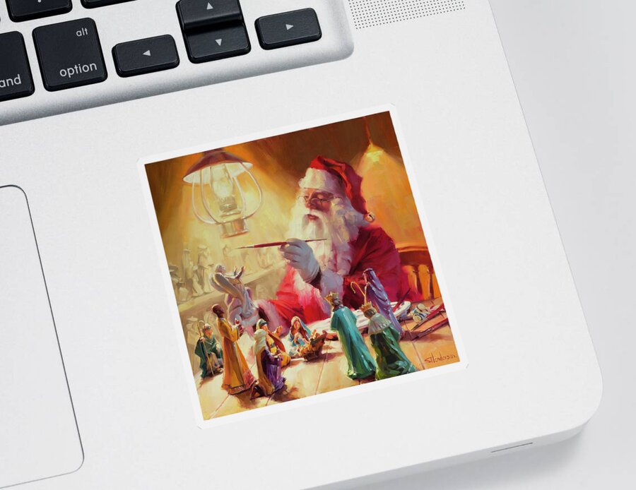 Santa Sticker featuring the painting These Gifts Are Better Than Toys by Steve Henderson