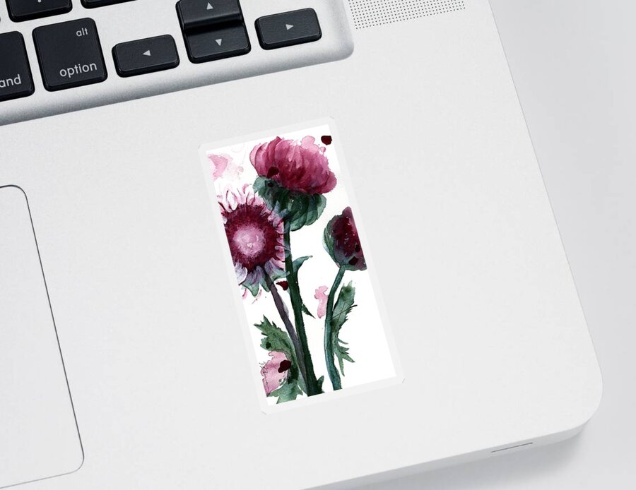 Thistle Sticker featuring the painting Thistle by Dawn Derman