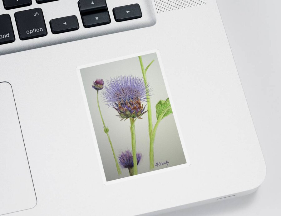 Thistle Sticker featuring the painting Thistles by Marna Edwards Flavell