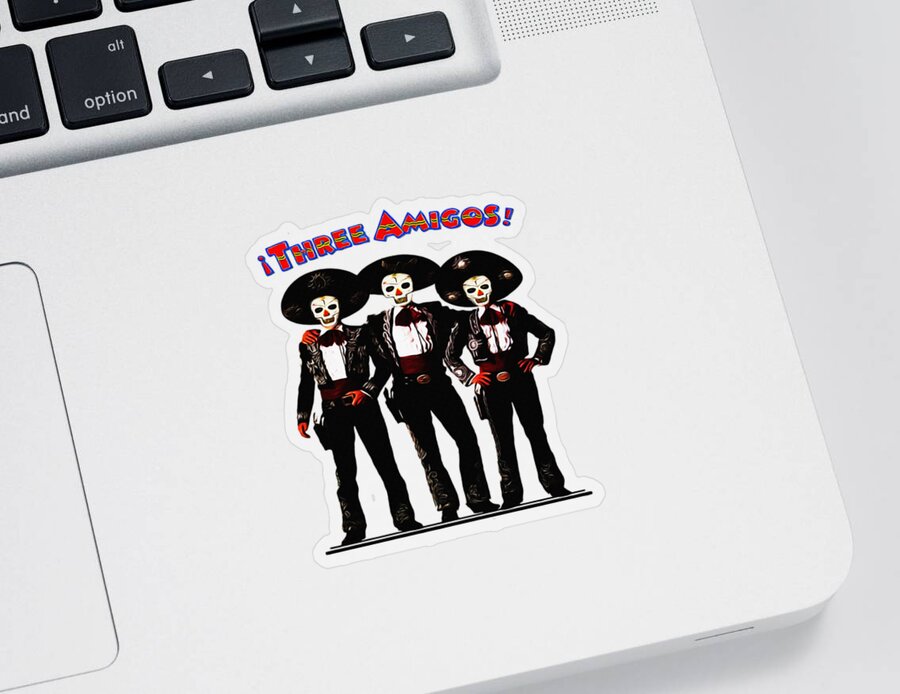 Three Sticker featuring the photograph Three Amigos - Day of the Dead by Bill Cannon