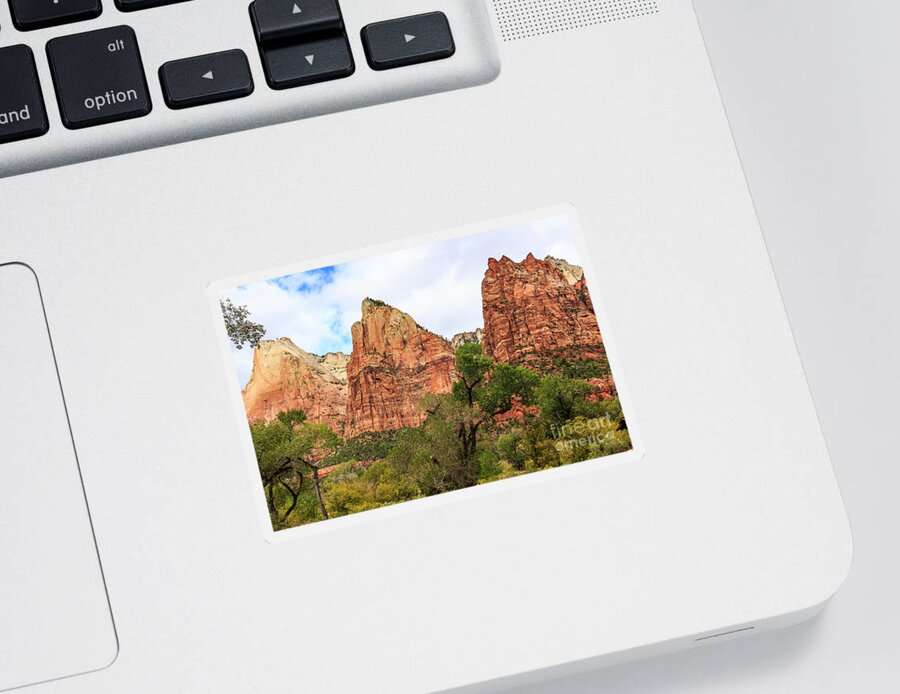Zion National Park Sticker featuring the photograph Three Sisters at Zion by Ben Graham