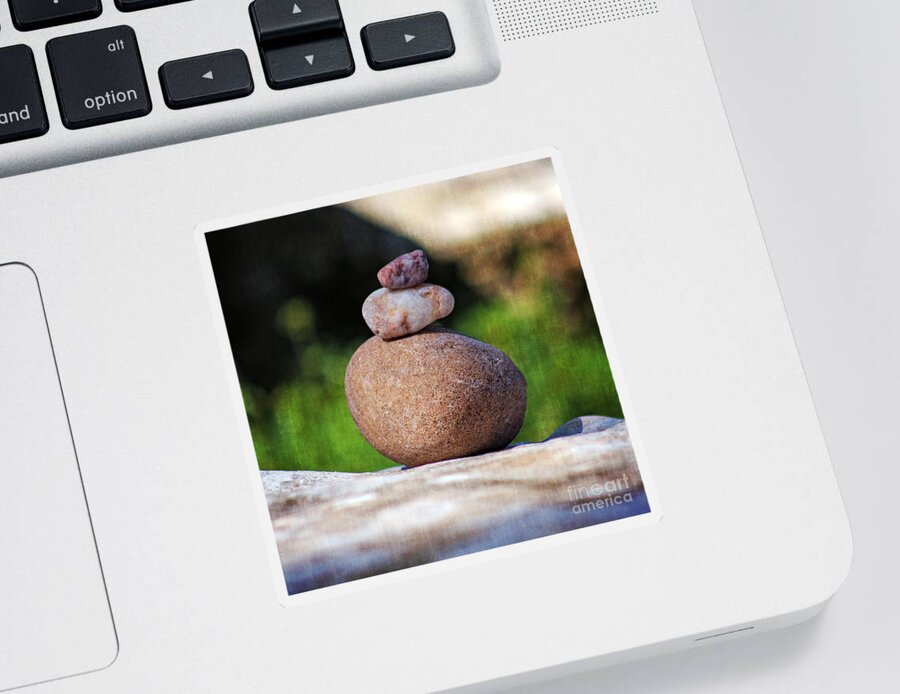 Stone Sticker featuring the photograph Three Stones by Ella Kaye Dickey