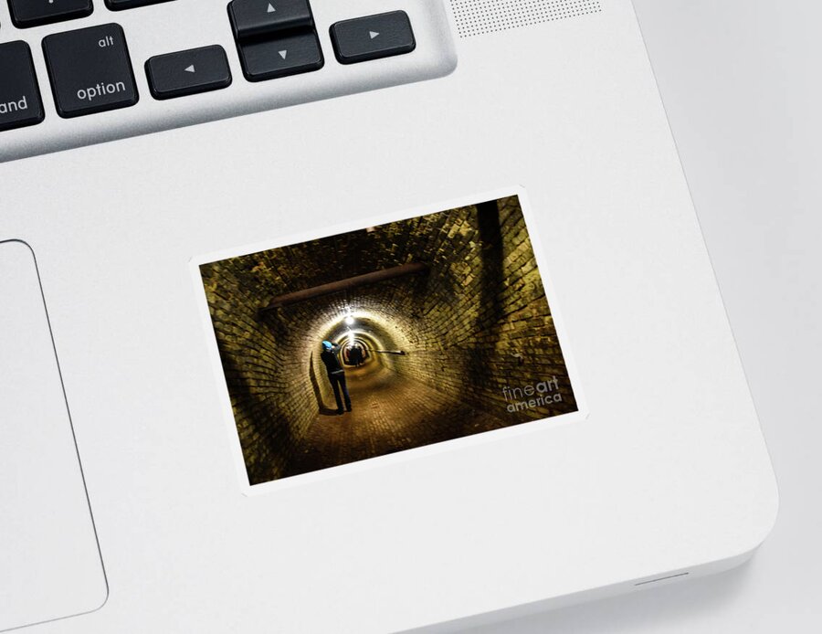 Michigan State Hospital Sticker featuring the photograph Through the Tunnel by Grace Grogan
