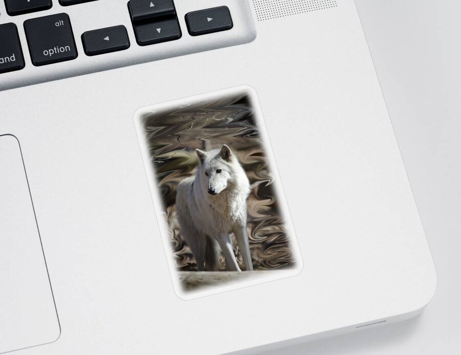 Timber Grey Wolf Sticker featuring the photograph Timber Grey Wolf by Crystal Wightman