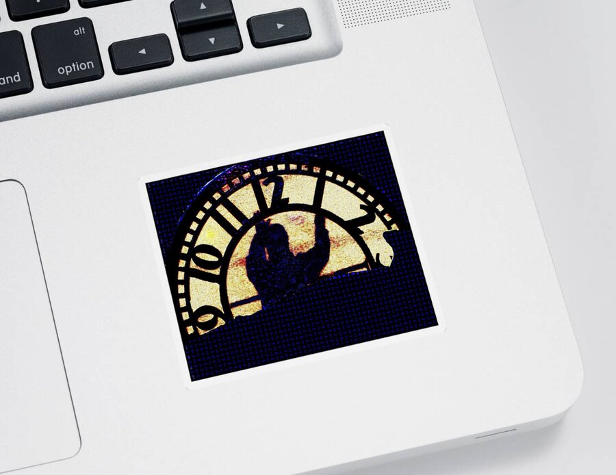 Clocks Sticker featuring the painting Time by Cliff Wilson