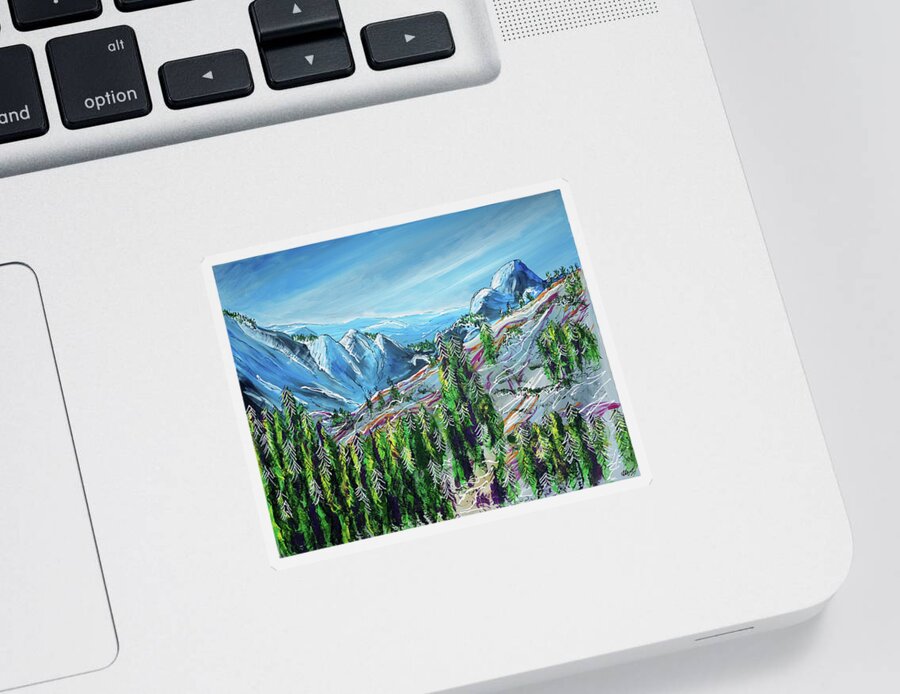 Yosemite Sticker featuring the painting Tioga Pass by Laura Hol