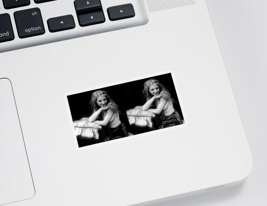Erotica Sticker featuring the photograph Too Pretty, Nude Model, 1928 by Science Source