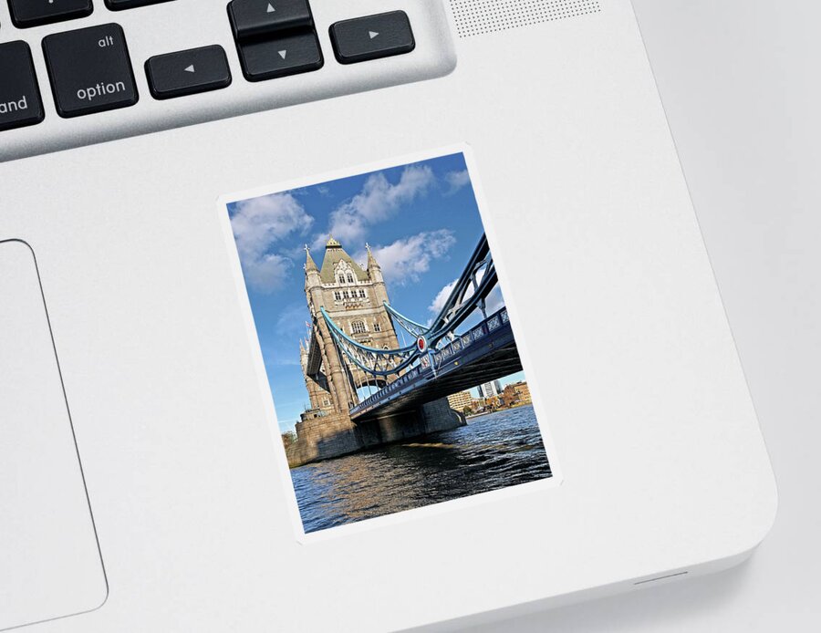 London Sticker featuring the photograph Tower Bridge London Vertical by Gill Billington
