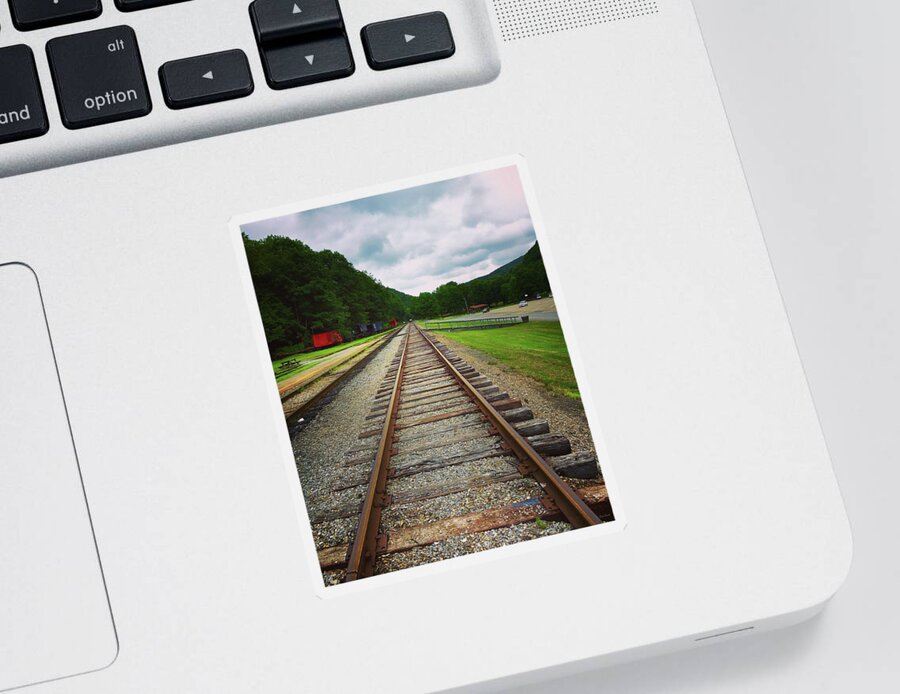 Train Tracks Sticker featuring the photograph Train Tracks by Linda Sannuti