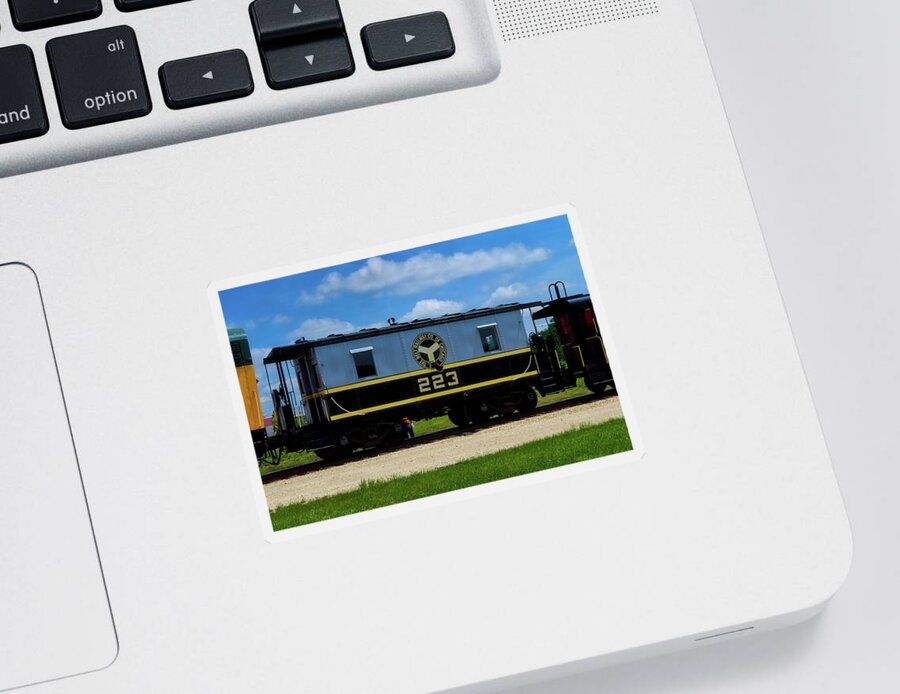 Caboose Sticker featuring the photograph Trains Caboose 223 Beltway of Chicago by Thomas Woolworth