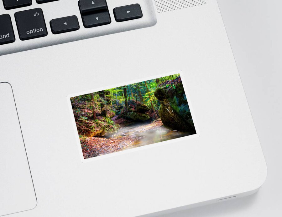Canyon Sticker featuring the photograph Tranquil Mist by David Morefield
