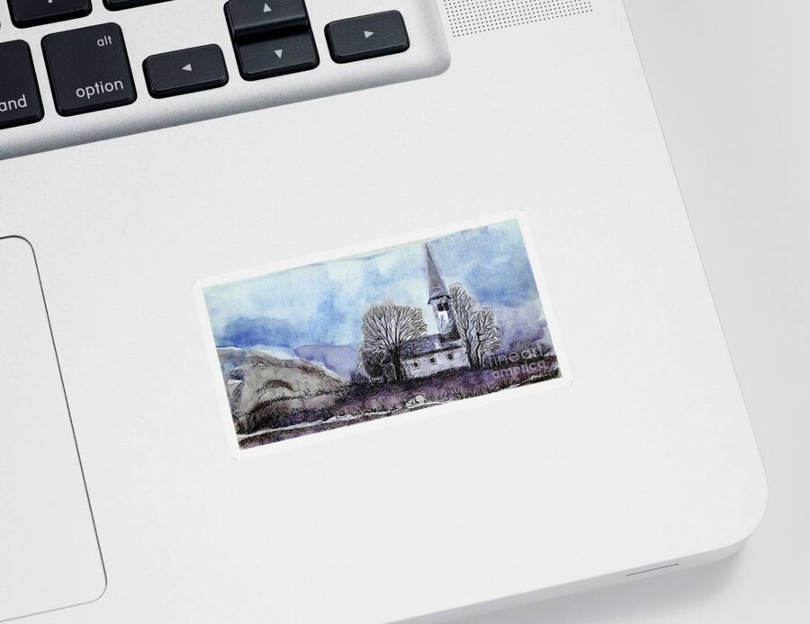 House Sticker featuring the painting Tranquility by Jasna Dragun