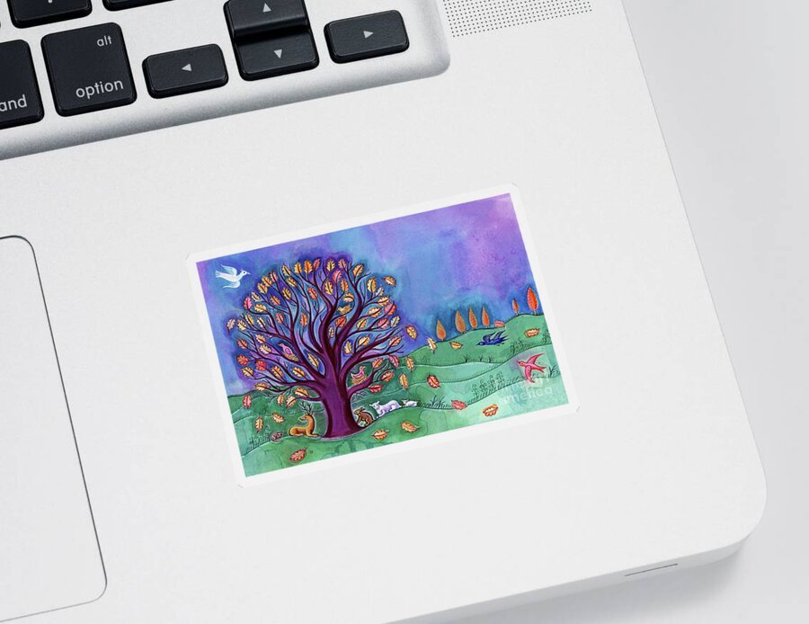 Trees Sticker featuring the painting Tree in Autumn by Jane Tattersfield