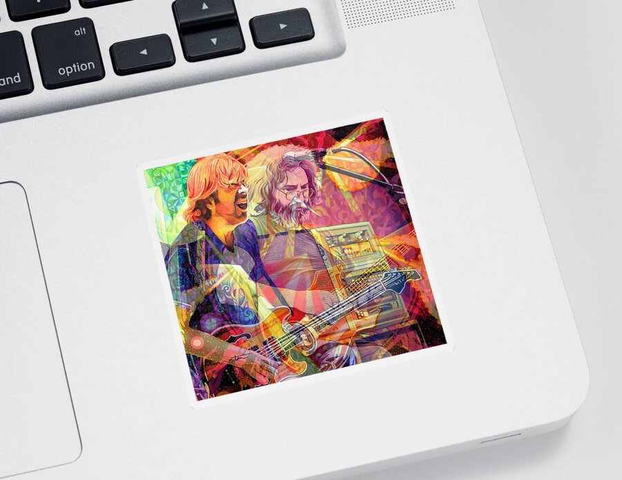 Trey Anastasio Sticker featuring the digital art Trey Channeling Cosmic Jerry by Joshua Morton