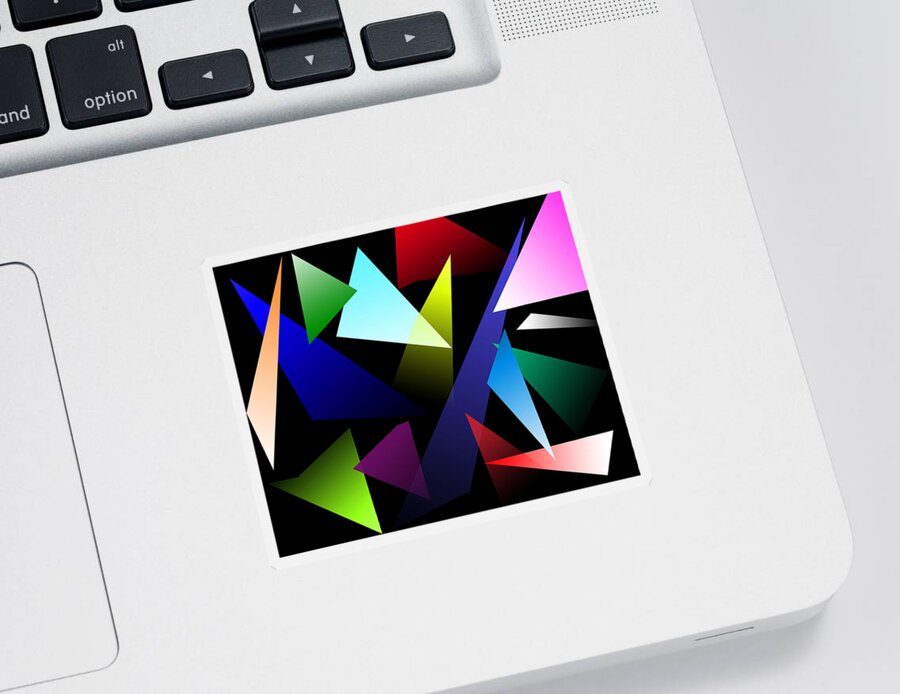 Digital Art Sticker featuring the digital art Triangles by David Stasiak