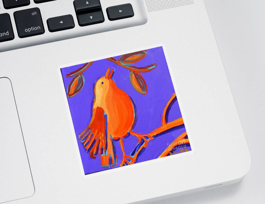 Birds Sticker featuring the painting Trilling by Debra Bretton Robinson