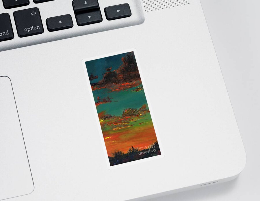 Sunsets Sticker featuring the painting Triptych 3 by Frances Marino