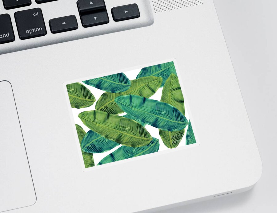 Tropical Leaves.nature Design Sticker featuring the painting Tropical Leaves 7 by Mark Ashkenazi