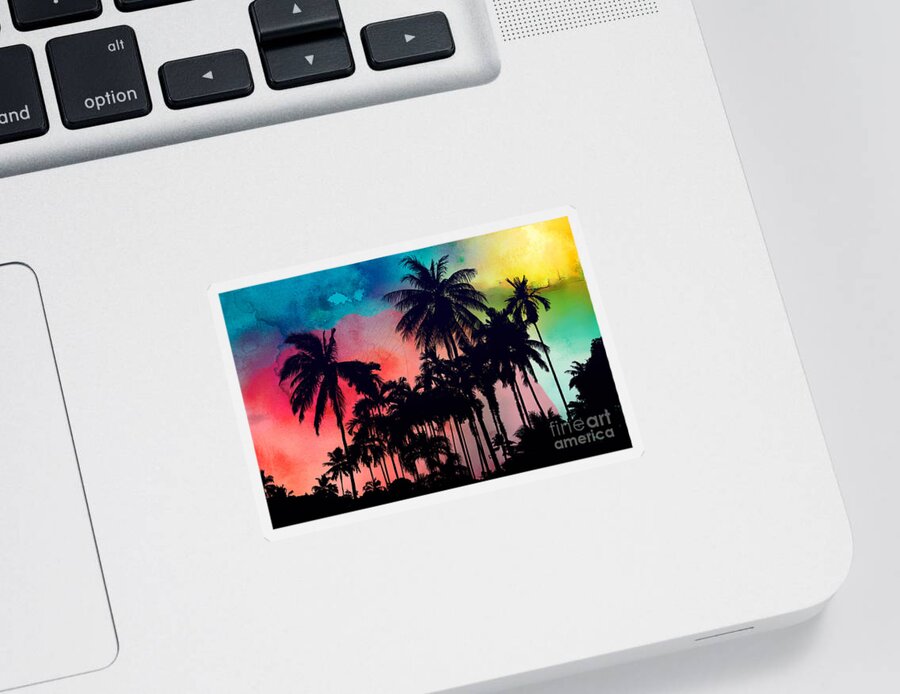 Summer Sticker featuring the painting Tropical Colors by Mark Ashkenazi