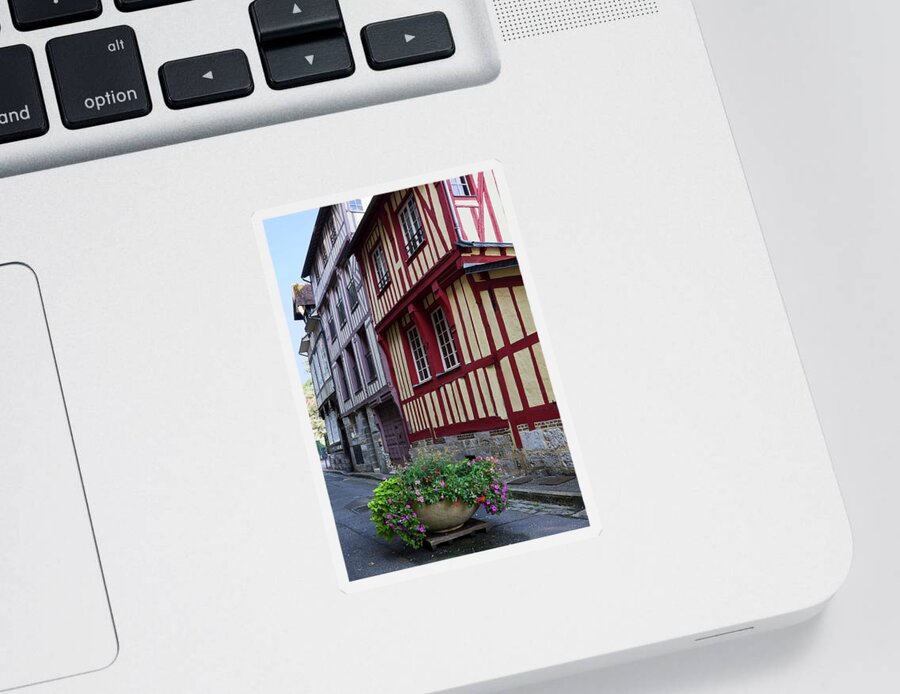 Pedestrian Street Sticker featuring the photograph Tudor Buildings by Sally Weigand