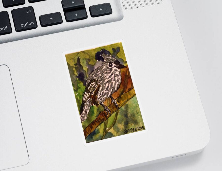 Tufted Titmouse Sticker featuring the painting Tufted Titmouse by Angela Weddle