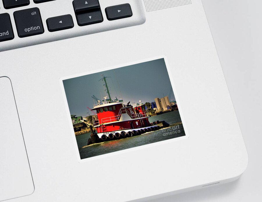 Tug Boat Sticker featuring the photograph TugBoat by Savannah Gibbs
