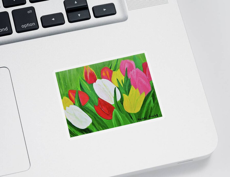 Tulips Sticker featuring the painting Tulips 2 by Magdalena Frohnsdorff