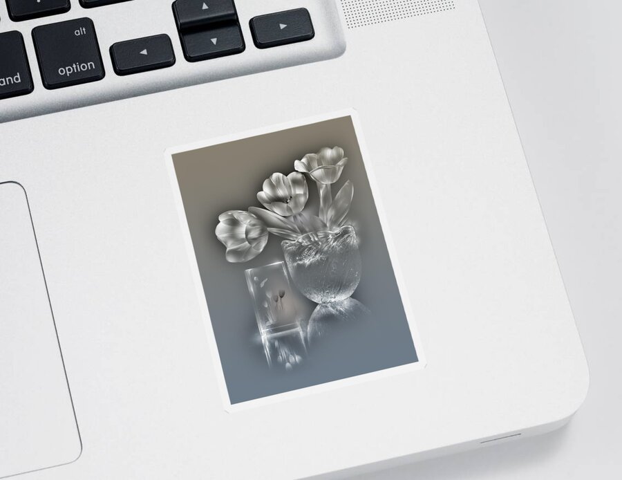 Still Sticker featuring the photograph Tulips, silver variant by Alexey Kljatov
