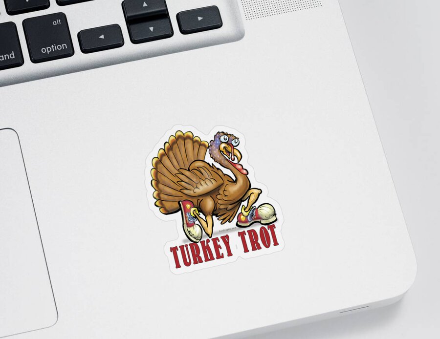 Turkey Sticker featuring the digital art Turkey Trot by Kevin Middleton