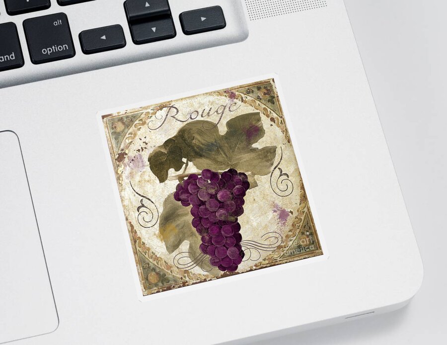 Red Wine Sticker featuring the painting Tuscan Table Rouge by Mindy Sommers